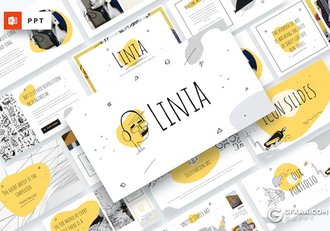 40页创意线条手绘涂鸦插画商业商务国外PPT模板 - 顶尖PPT