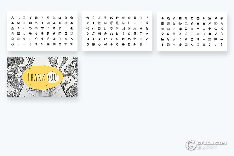 40页创意手绘线条涂鸦插画商业商务风格国外keynote模板 - 顶尖PPT