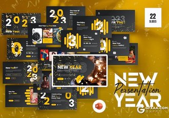 22页喜迎新春新年活动元旦节日主题通用PPT模板 - 顶尖PPT