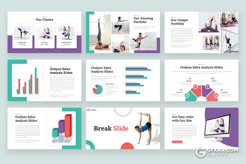 41页瑜伽培训教学机构介绍宣传瑜伽运动介绍展示国外keynote模板 - 顶尖PPT