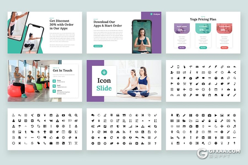 41页瑜伽培训教学机构介绍宣传瑜伽运动介绍展示国外keynote模板 - 顶尖PPT