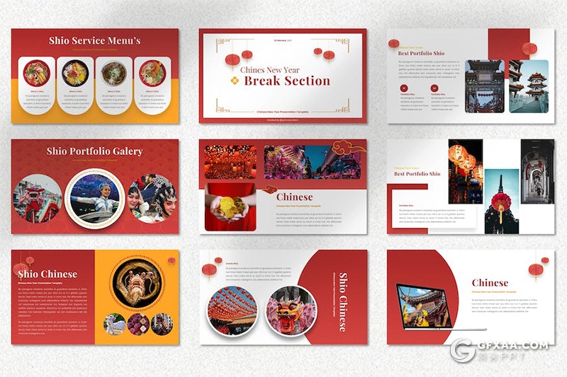 红色大气中国农历新年介绍展示喜迎新年元旦活动通用keynote模板 - 顶尖PPT