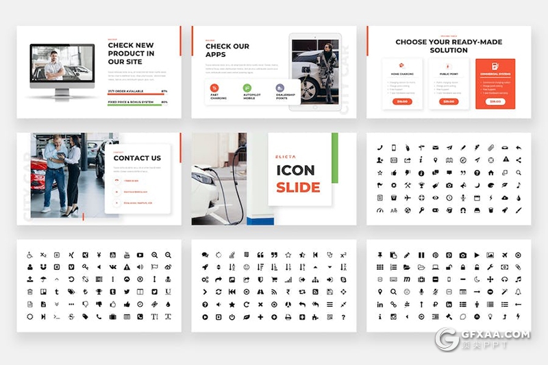 新能源汽车电动汽车产品展示企业发展介绍通用国外keynote模板 - 顶尖PPT