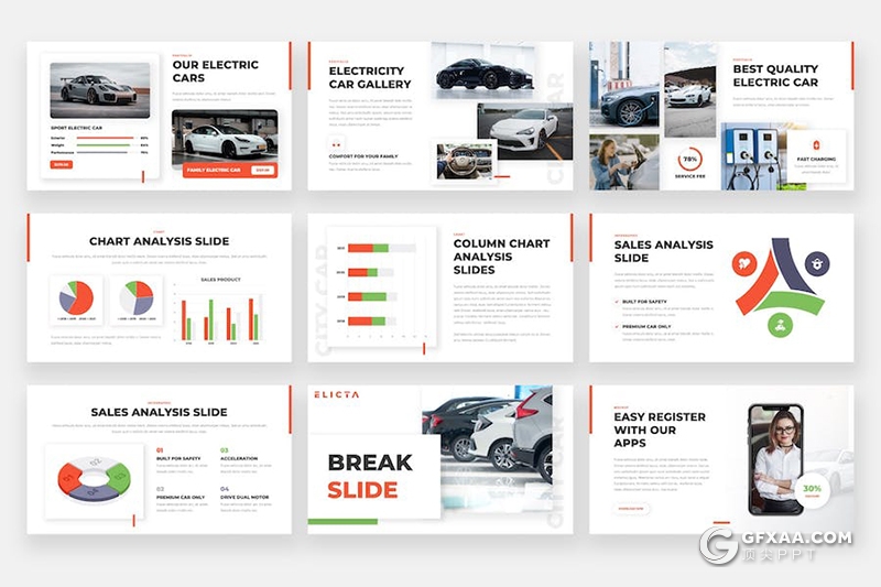 新能源汽车电动汽车产品展示企业发展介绍通用国外keynote模板 - 顶尖PPT