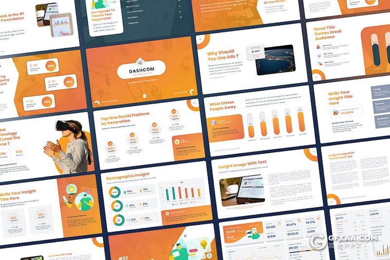 财务数据信息仪表板市场数据总结报告图形图表国外keynote模板 - 顶尖PPT