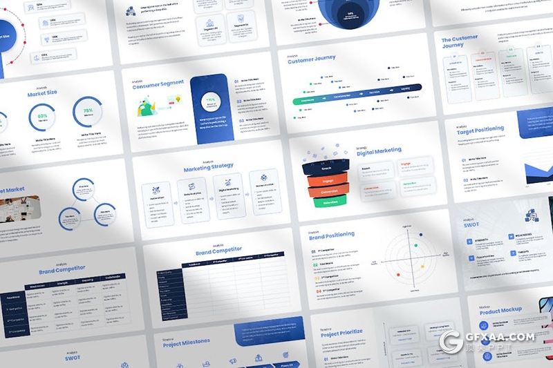 蓝色业务展示市场战略合作计划总结商务主题国外keynote模板 - 顶尖PPT
