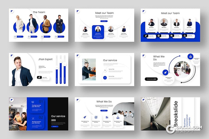 蓝色业务合作项目展示团队企业介绍年计划总结多用途国外keynote模板 - 顶尖PPT