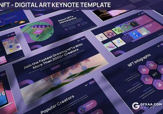 虚拟AI数字艺术芯片人工智能科技主题国外keynote模板6种配色2款尺寸 - 顶尖PPT