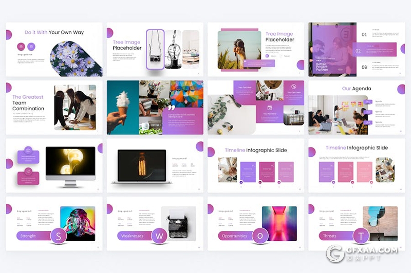紫色精美时尚渐变风商业计划商务合作多用途国外keynote模板 - 顶尖PPT
