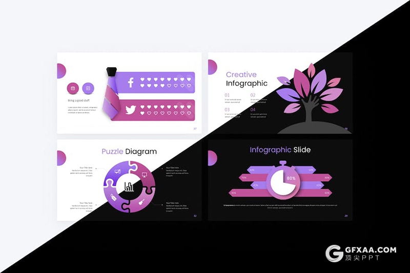 紫色精美时尚渐变风商业计划商务合作多用途国外keynote模板 - 顶尖PPT