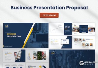 34页蓝黄色业务建议书商业计划企业介绍工作总结通用国外PPT模板 - 顶尖PPT