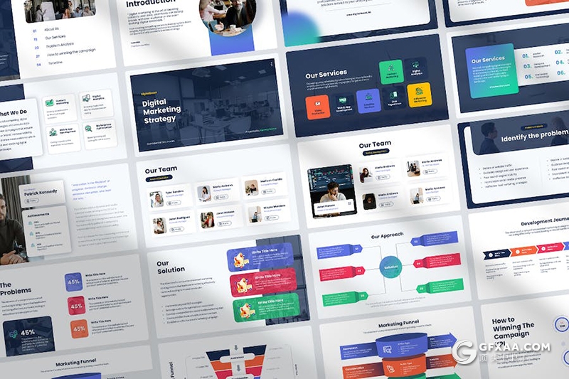 26页简约商业计划企业合作战略营销工作总结商务通用国外PPT模板 - 顶尖PPT