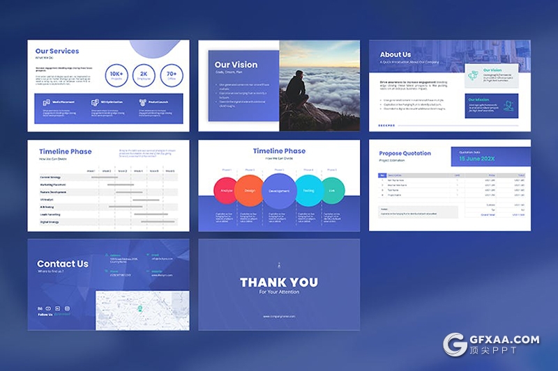 蓝色商业计划书团队介绍企业合作建议书通用国外keynote模板 - 顶尖PPT