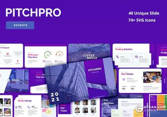 紫色大气商务合作企业介绍商业计划总结多用途国外keynote模板 - 顶尖PPT