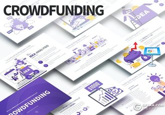 创意众筹概念金融理财插画信息图形国外keynote模板11种配色 - 顶尖PPT