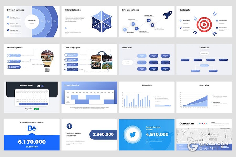 50页创意精美商业计划企业合作营销策划行业数据分析多用途国外PPT模板 - 顶尖PPT