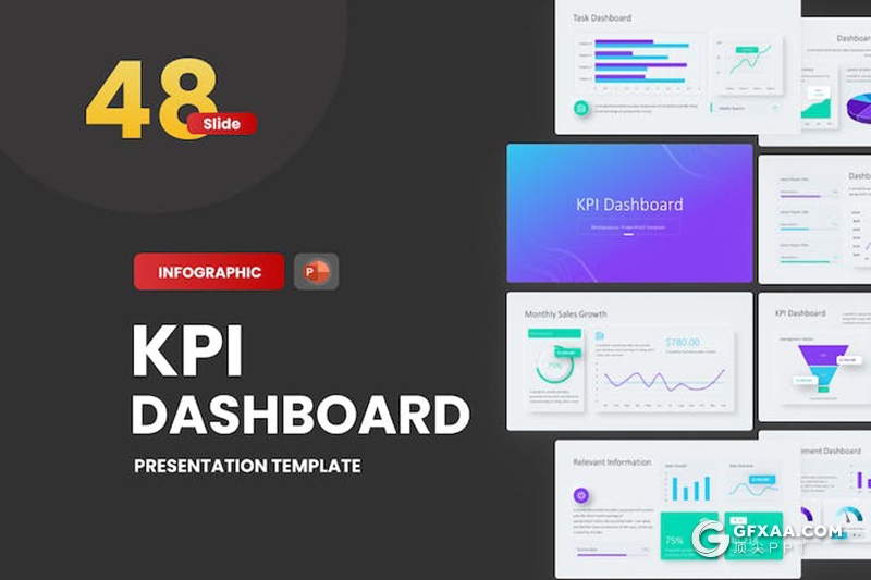48页商业数据分析点线图折线图图形图表PPT模板 - 顶尖PPT