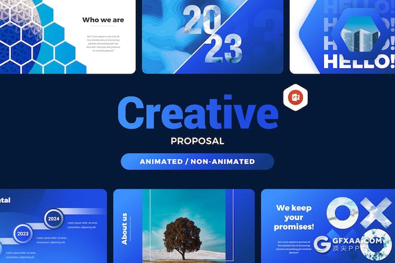 55页蓝色创意建议书年计划总结汇报企业合作多用途国外PPT模板 - 顶尖PPT