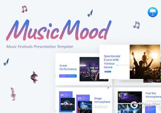 音乐节活动策划介绍宣传国外keynote模板 - 顶尖PPT
