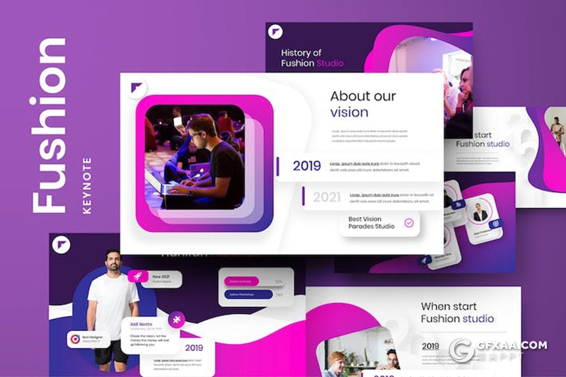 紫色精美商业计划企业合作业务展示市场调研商务通用国外keynote模板 - 顶尖PPT