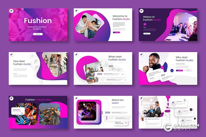 紫色精美商业计划企业合作业务展示市场调研商务通用国外keynote模板 - 顶尖PPT