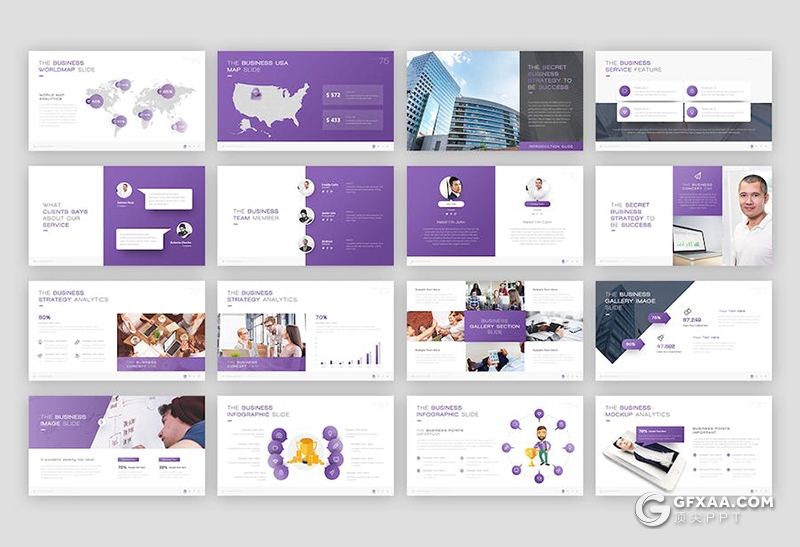 80页商业计划企业介绍合作总结商务通用国外PPT模板21种颜色2款尺寸 - 顶尖PPT