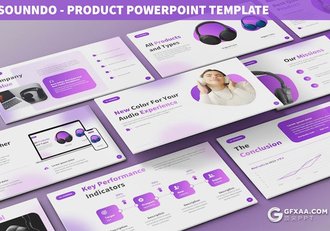 30页产品介绍展示耳麦耳机研发通用国外PPT模板6种配色2款尺寸 - 顶尖PPT