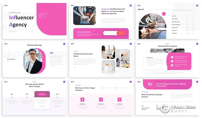 30页机构人员介绍商业计划企业合作多用途国外PPT模板6种配色2款尺寸 - 顶尖PPT
