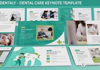 大气牙科牙医诊所医学医疗护理主题通用Keynote模板 - 顶尖PPT