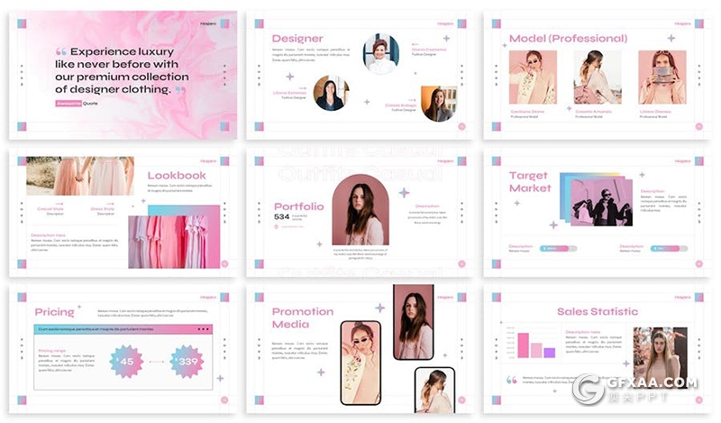 30页时尚服装产品展示摄影图片展现活动营销策划多用途国外PPT模板3种配色2款尺寸 - 顶尖PPT