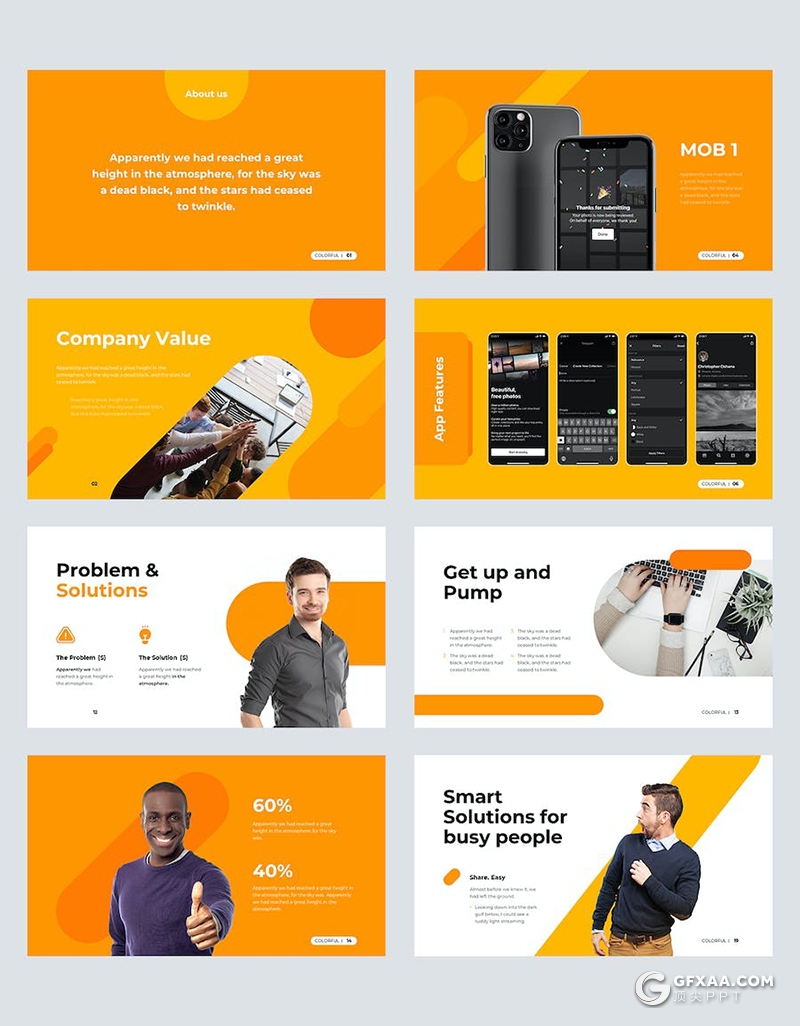 20页彩色创意企业合作年计划总结汇报多用途国外PPT模板4种配色 - 顶尖PPT