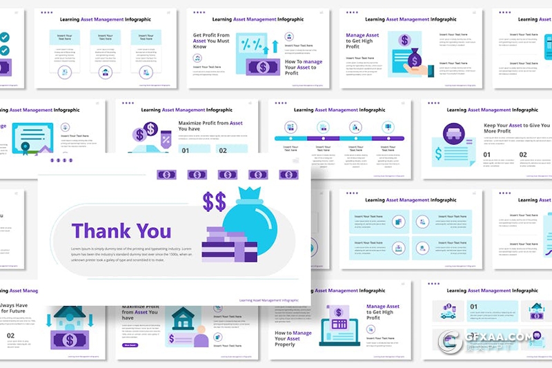 30页资产管理钱币理财信息图图形图表PPT模板 - 顶尖PPT