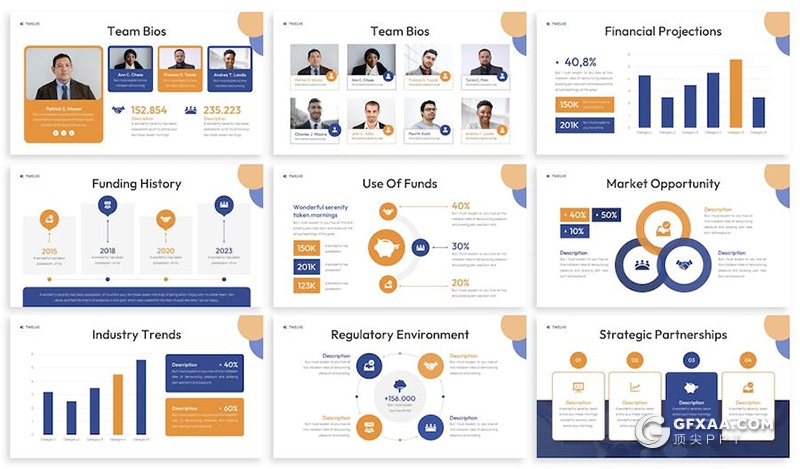 30页企业年度总结报告商业计划商务通用国外PPT模板6种配色2款尺寸 - 顶尖PPT