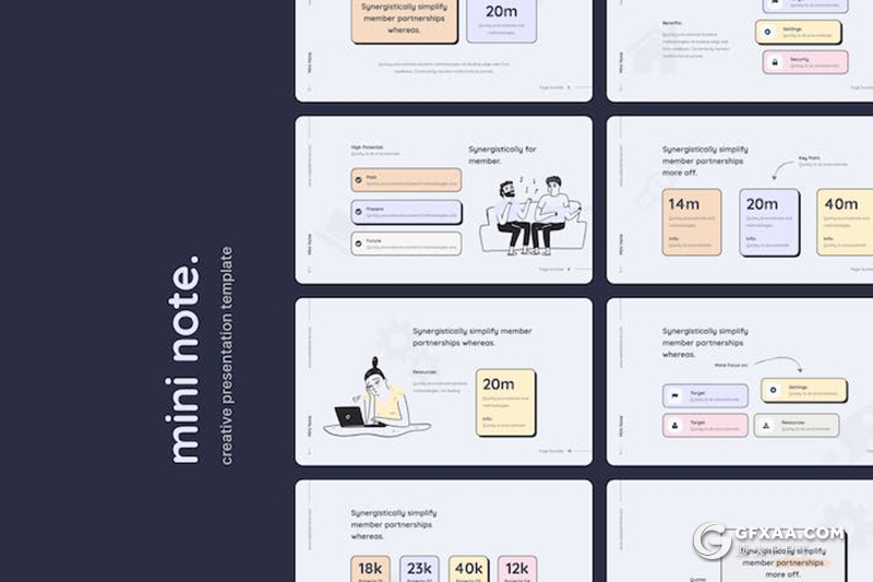 卡通人物办公商务通用国外keynote模板 - 顶尖PPT