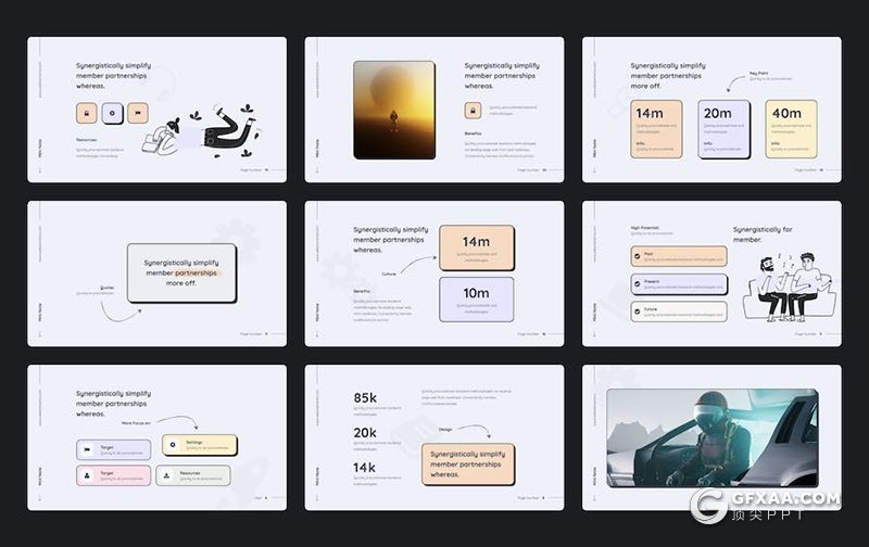 卡通人物办公商务通用国外keynote模板 - 顶尖PPT