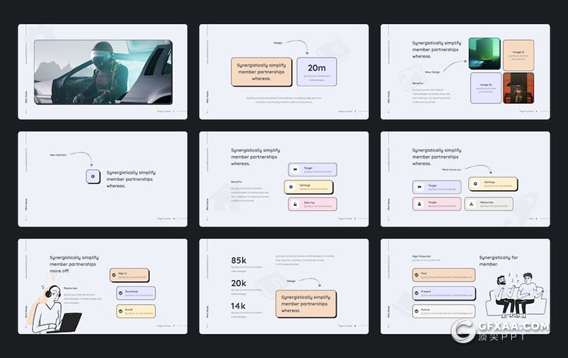 卡通人物办公商务通用国外keynote模板 - 顶尖PPT