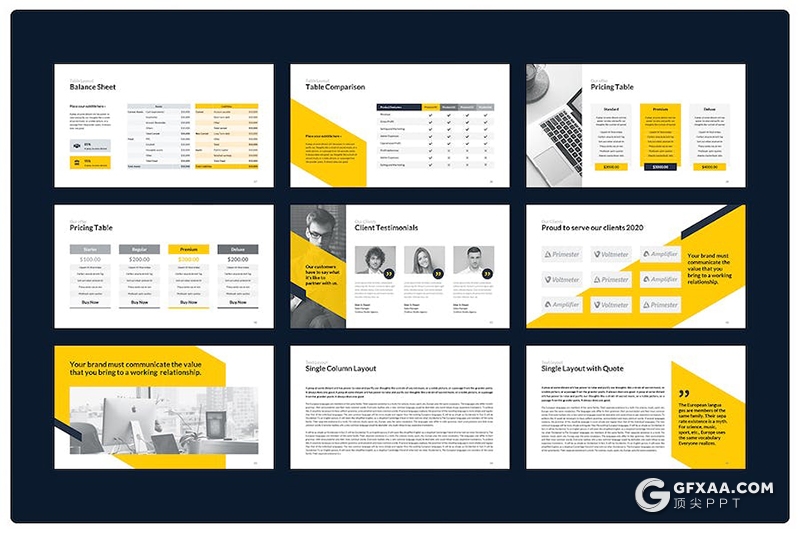 50页企业介绍商业计划业务合作年总结汇报多用途国外PPT模板 - 顶尖PPT