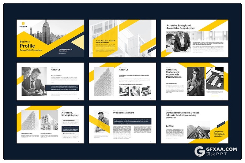 50页企业介绍商业计划业务合作年总结汇报多用途国外PPT模板 - 顶尖PPT