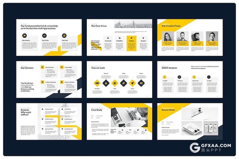 50页企业介绍商业计划业务合作年总结汇报多用途国外PPT模板 - 顶尖PPT