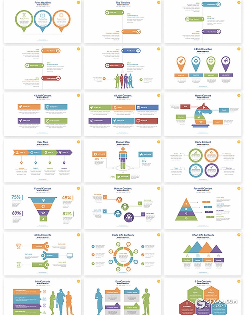 134页商务数据分析信息图表PPT模板 - 顶尖PPT