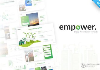 绿色环保生态新能源太阳能风力发电项目宣传介绍国外keynote模板11种配色 - 顶尖PPT