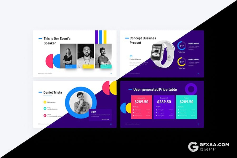 64页创意会议活动商业计划通用国外PPT模板10种配色 - 顶尖PPT