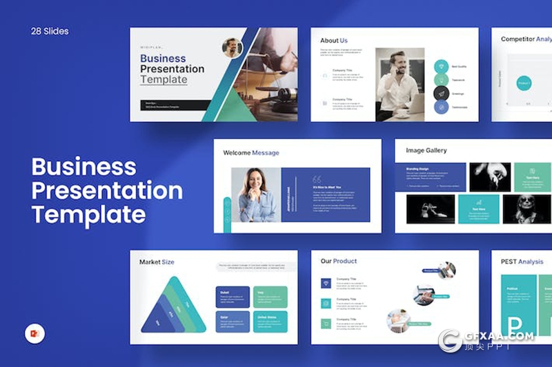 28页业务合作商业计划商务通用国外PPT模板 - 顶尖PPT