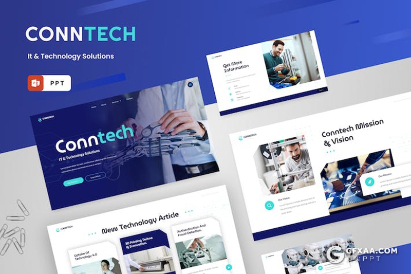 15页VR科技技术产品研发机器人解决方案国外PPT模板 - 顶尖PPT