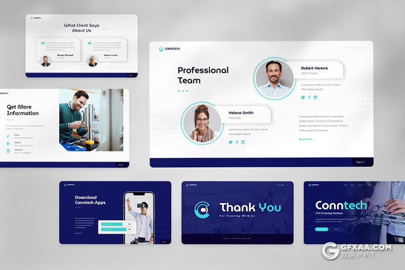 15页VR科技技术产品研发机器人解决方案国外PPT模板 - 顶尖PPT