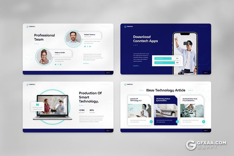 15页VR科技技术产品研发机器人解决方案国外PPT模板 - 顶尖PPT