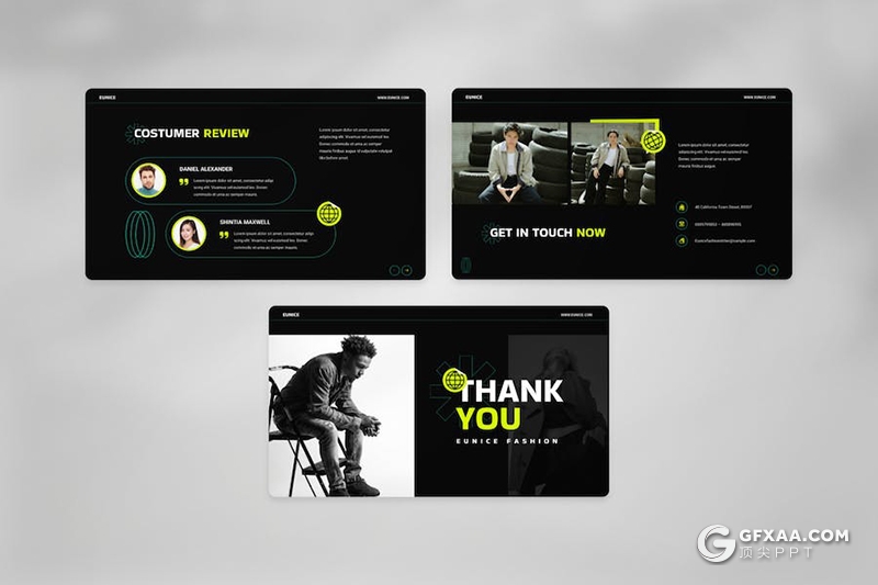 15页时尚街头服饰摄影展示国外PPT模板 - 顶尖PPT