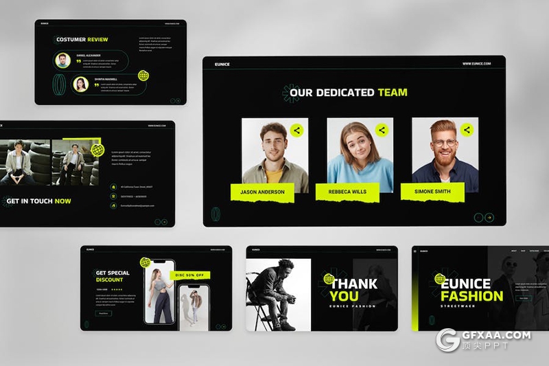 15页时尚街头服饰摄影展示国外PPT模板 - 顶尖PPT