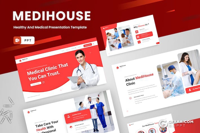 15页医务室医疗诊所专家团队介绍国外PPT模板 - 顶尖PPT