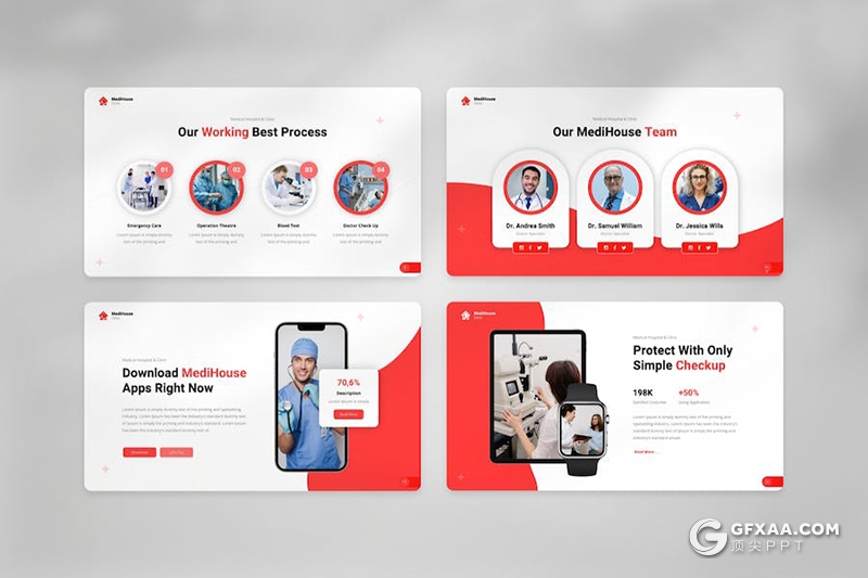 15页医务室医疗诊所专家团队介绍国外PPT模板 - 顶尖PPT